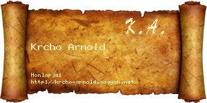 Krcho Arnold névjegykártya