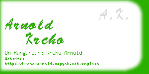 arnold krcho business card